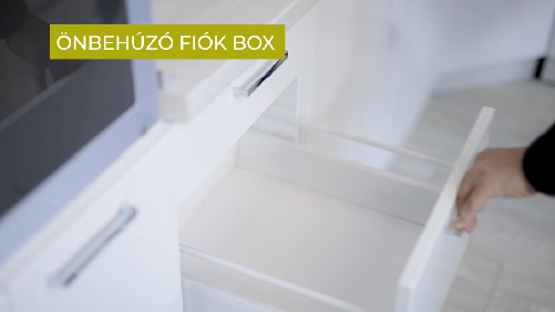 Papp Bútorház Konyhabútor Szeged - Önbehúzó fiók box az Antónia konyhabútorban